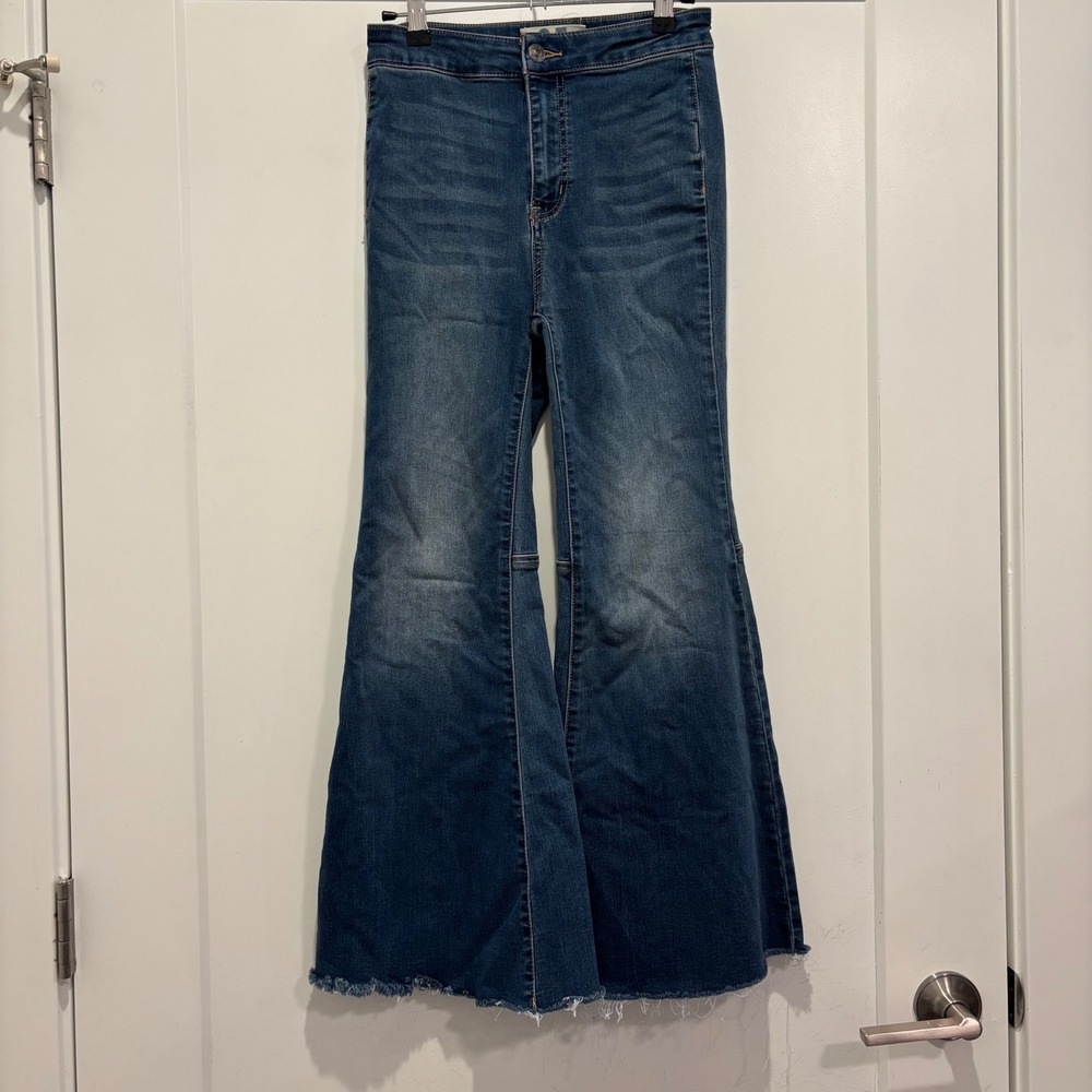 We The Free Free People Just Float On Flare Jeans Blue High Rise Size 25